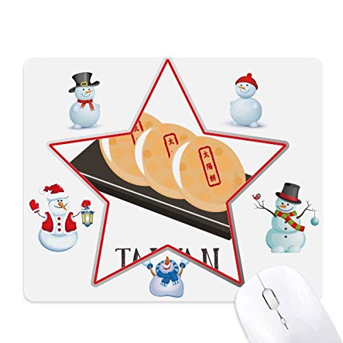 Tapis de souris de voyage ultra-précis Snake Sun Cake Taiwan au motif étoile et neige