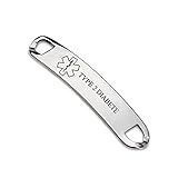 LF Stainless Steel Medical ID Health Alert Monitoring Systems Diabete Type 1 Bracelet Tag/Medical...