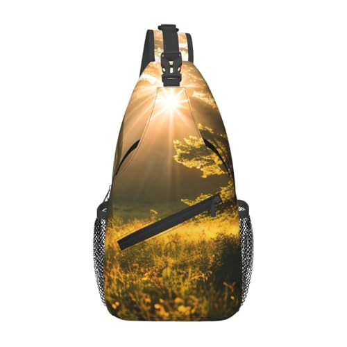 Sac à bandoulière quotidien avec imprimé soleil matinal pour les voyages en plein air et randonnée