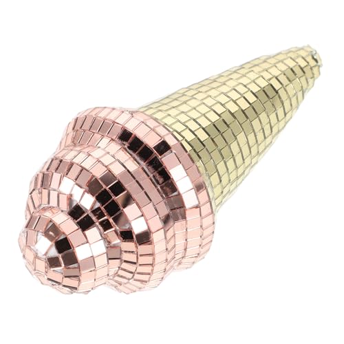 Bola espejada disco en forma de helado, color dorado rosa, para decoración de fiestas, bodas y eventos