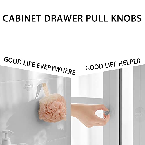 16 Pcs Cabinet Drawer Pull Knobs - Self Adhesive Clear Acrylic Crystal Shaped Pulls Handles Knobs For Wardrobe Kitchen Cupboard Bathroom Dresser Furniture Door Window #TOP5