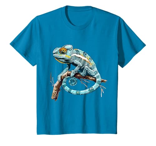 Chameleon, reptiles and Zoo Keeper Design T-shirt Graphique caméléon, caméléon T-Shirt Green Small