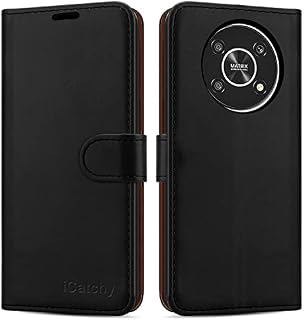 iCatchy for Honor Magic 4 Lite 5G Case Leather Wallet Book Flip Kickstand Card Slots Full Protection Folio Cover Compatible for Honor Magic 4 Lite 5G Phone (Black)