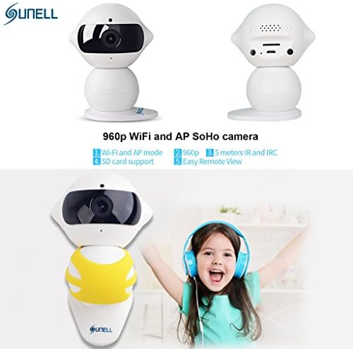 Surveillance Camera,EEDI New Mini 960P HD Wireless IP Camera P2P Night Vision Mini Robot WiFi Camera Indoor Home Security Surveillance Camera-White