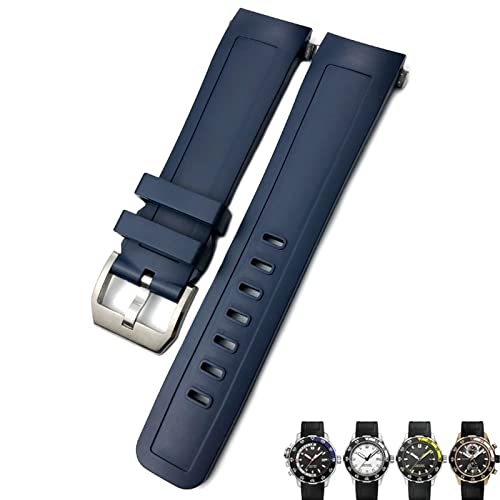 Bracelet montre caoutchouc fluoré 22mm bleu pour homme dynamique en IWC