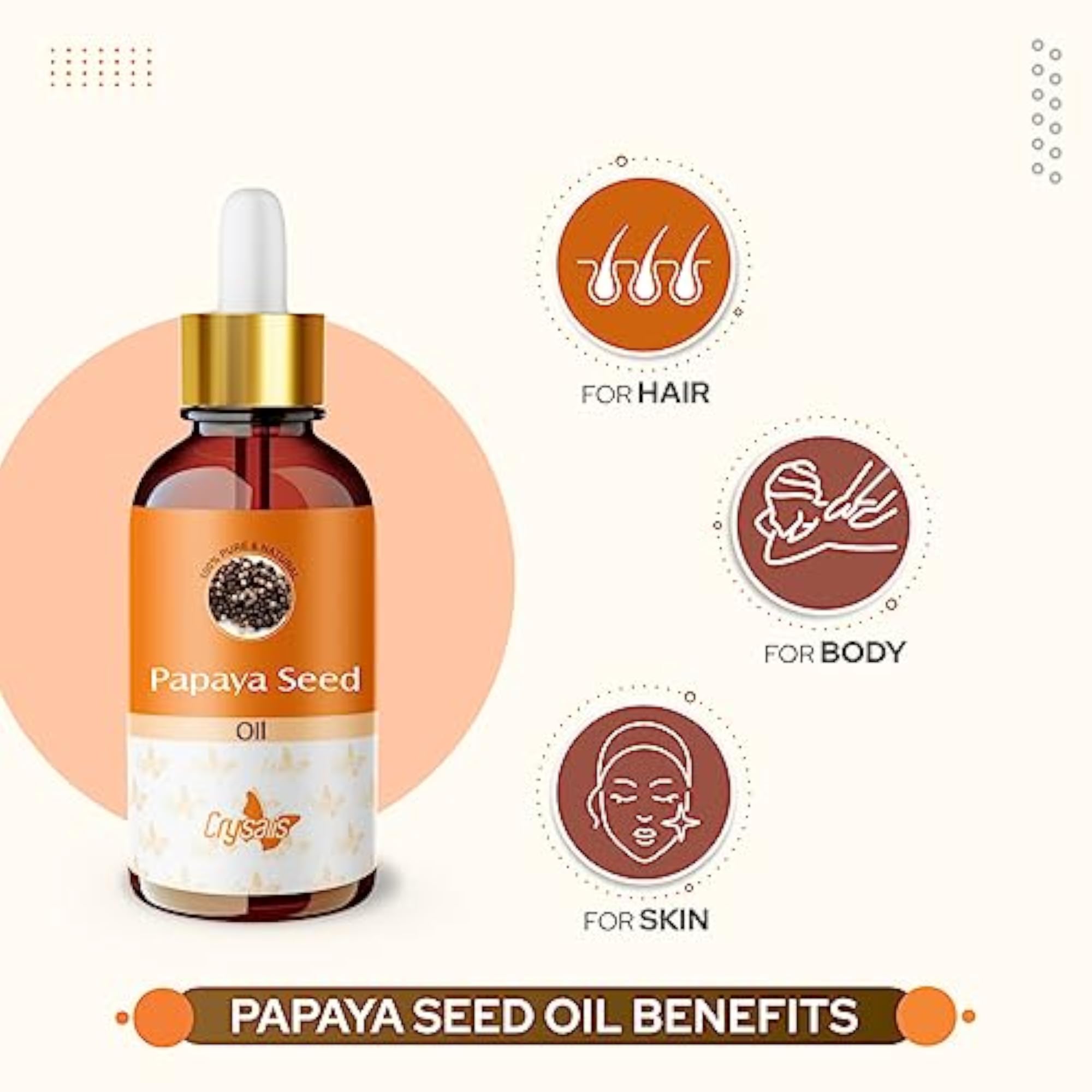 Papaya Seed Cold Pressed Carrier Oil, 10ML