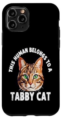 This Human Belongs To A Tabby Cat �t�@�j�[�L���b�g �X�}�z�P�[�X iPhone 11 Pro �p