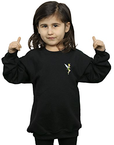 Disney Girls Tinkerbell Chest Sweatshirt Black 5-6 Years
