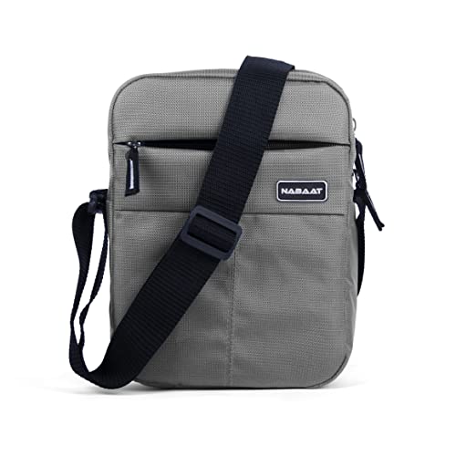 NABAAT Nylon Stylish Side Bag for Men Crossbody Sling Messenger Tablet Bags for Travel/Office/Business, Grey (SB-ULI-LGR-3)