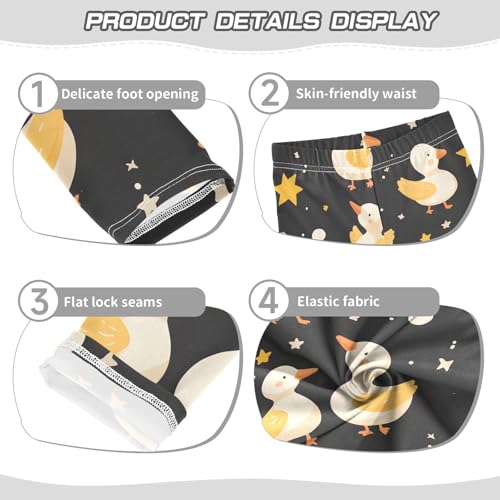 Cute Duck Star Girls Leggings Ultra Soft Compression Yoga Gym Pants for Kids 4-10T3