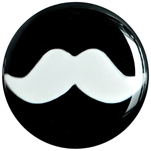 Body Candy Black Acrylic White Mustache Saddle Ear Gauge Plug (1 Piece) 9/16\" - Thumbnail 2