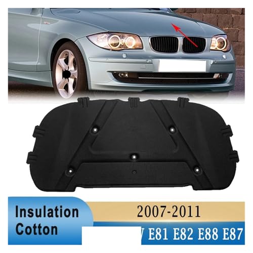 Tapis insonorisant capot pour BMW E81 E82 E87 E88 2007-2011