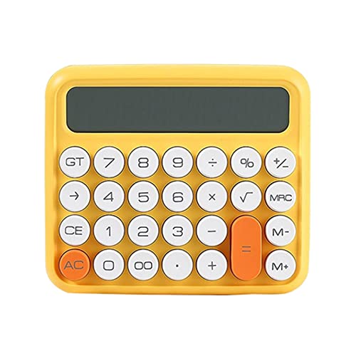 Calculatrice de bureau ergonomique jaune avec touches détachables et grand écran