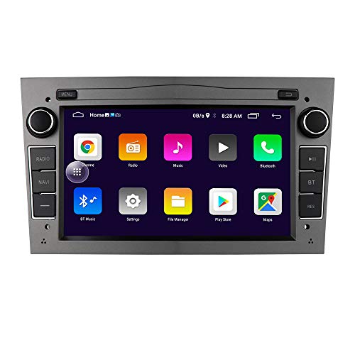 Android 10 Reproductor de para Radio de Coche con Bluetooth Navegación GPS Pantalla táctil de 7 Pulgadas Control del Volante WiFi Adecuado para Opel Antara Vectra Crosa Vivaro Zafira Meriva (Gris)