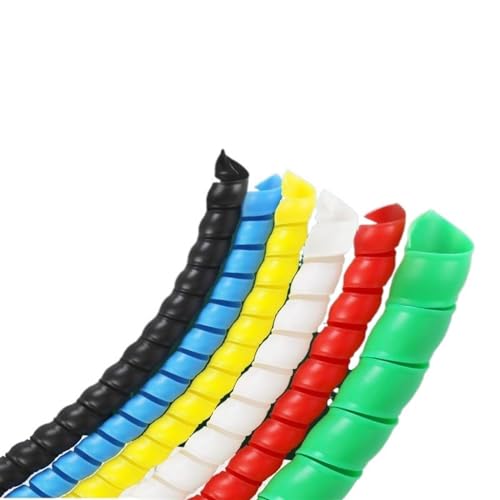 organizzatore per Cavi, 1 Metro di Tubo di Filo Avvolgente a Spirale colorato Tubo di Protezione Protezione Linea Cavo Filo organizzatore Cavo Manicotto(ID 10mm Red)