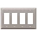 Amerelle 163R4BN Century Brushed Nickel Steel 4 Rocker Wallplate