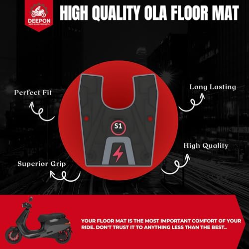 Image of Ola S1 Pro Gen 2 | S1 Air | S1X Premium Floor Mat | Anti-Slip Heavy-Duty Rubber | Waterproof All-Weather Protection | Custom Fit Electric Scooter | Deepon Auto Care