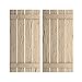 Ekena Millwork SHUBSS Four Board Spaced Faux Wood Shutters, 11 1/2"W x 40"H, Hand Hewn