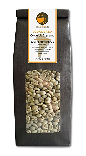Café verde - Café verde de montaña Colombia Supremo (granos de café verde 500g) - Certificado GMP