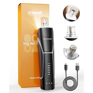 oneisall Dog Nail Grinders with 360°LED Lights,40db Silent Cordless Dog Claw Grinder, Groom Pro Dog Nail File,6 Speed Adjustable Painless Paws Pet Nail Grinder for Small,Medium Large Dogs