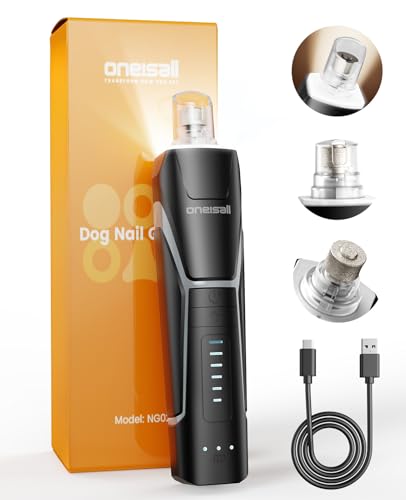 oneisall Dog Nail Grinders with 360LED Lights 40db Silent