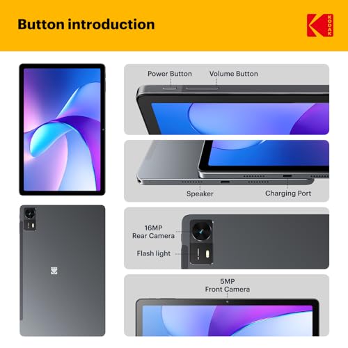 Image of KODAK K11 Android 15 Tablet, 11 Inch 1920x1200 Incell Touchscreen, 12GB RAM 128GB Storage, Octa-Core, WiFi 6, 8000mAh Battery, 16MP Camera, Dual WiFi, GPS