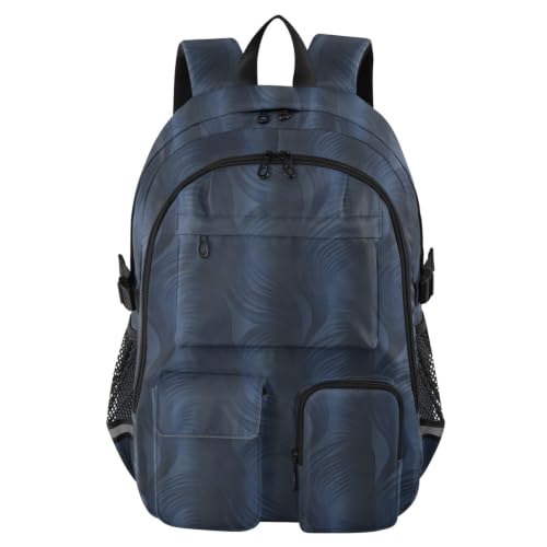 Mochila para laptop de 17.5 pulgadas con diseño abstracto azul oscuro para oficina