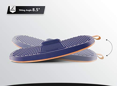 Image of FEZIBO Standing Desk Mat with Anti Fatigue Bar, Wooden Wobble Balance Board with Ergonomic Design Comfort Floor Mat