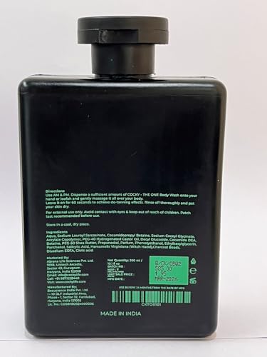 Image of COCKY The One Body Wash for Men 900ml - Deep Cleansing De-Tan Detox & Anti-Acne Shower Gel with Witch Hazel, Salicylic Acid & Charcoal, Gently Exfoliating, Woody & Spicy Luxe Fragrance (Pack of 3)