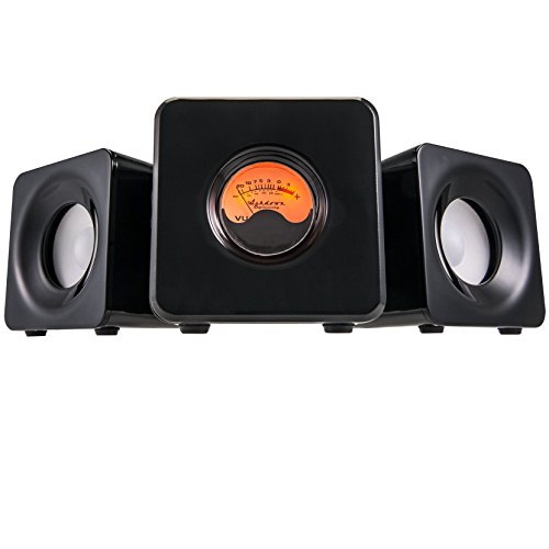 Image of Meters m-CUBED-BLK Desktop Wireless, Bluetooth Speakers [Gloss Black, 20W]
