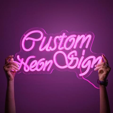 Stepdiy Custom Neon Signs for Wall Decor, LED Neon Sign Customizable for Wedding Birthday Gift Party Salon Beauty Shop Light Up Signs, Personalized Neon Sign Adjustable Light Source,2 Lines Cover