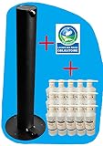 Distributeur DE Gel HYDROALCOOLIQUE Design, sans Contact, à pédale, sur Colonne, sur Pied, Anti vol. Gratuit adhesif signaletique + 15 Bouteilles de 1 Litre de Gel