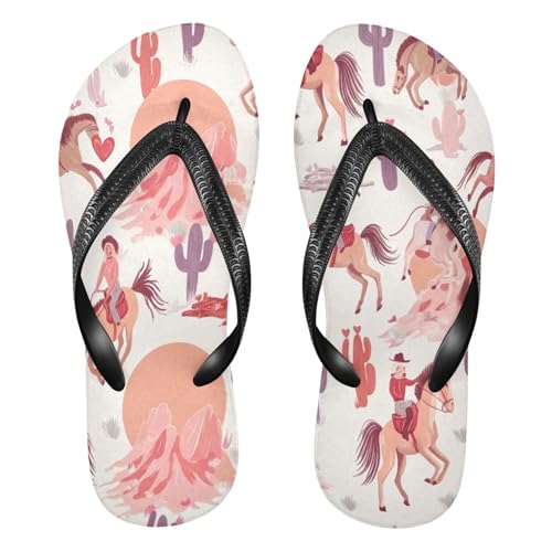 STAYTOP Cowboys Riding Horses Flip Flops Sandals of Men's & Women's,Sandals Beach Slippers Shower Slides