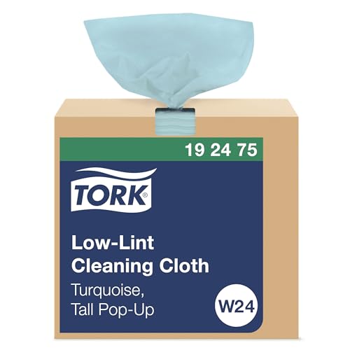Tork Low-Lint Cleaning Cloth Turquoise W24, Top-Pak, 8 x 100 Cloths, 192475