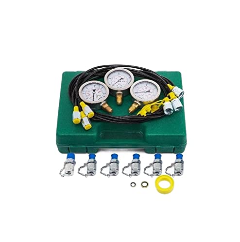 Hydraulic Pressure Gauge Test Kit Tester Coupling For Excavator Construction 8600PSI With Portable Case For Industrial
