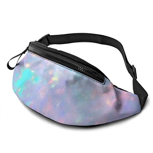PULLA Riñonera Deportivo Bolso Cintura Cinturón Ajustable Running Belt Bolsa de Correr Impresión de Piedras Preciosas de ópalo