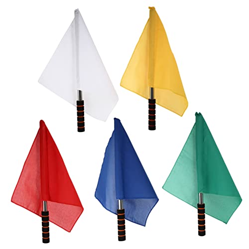 TOVINANNA Referee Flagsff 5 Colorful Signal Flags Sports Game Commanding Referee Flags for Outdoor Use Easy to Carry
