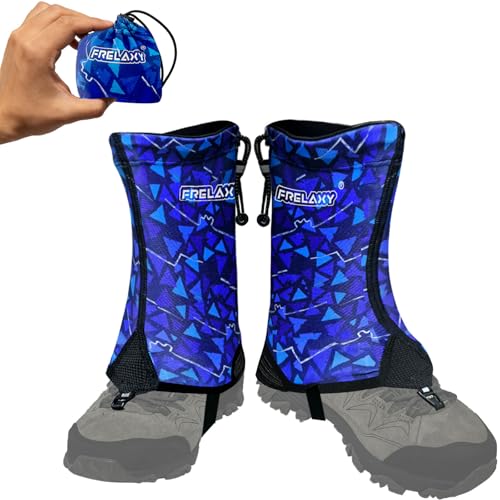 Frelaxy Ultralight Trail Gaiters for Hiking & Running Breathable Wear-Resistant Low Shoe Gaiters Protect Feet from Rocks Mud Dust & Debris (Blue)