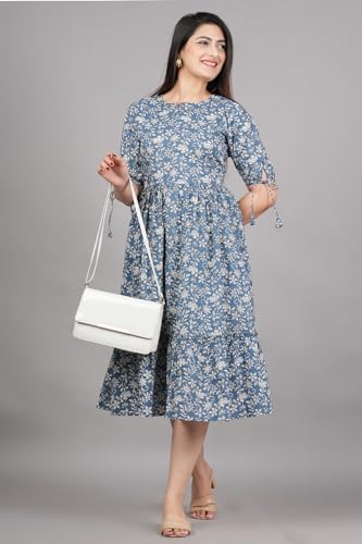 Image of Kuruti B Sheets Women's Cotton Floral Printed Regular Fit Anarkali Kurta for Women