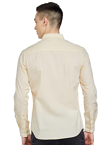 Image of The Indian Garage Co Men Slim Fit Solid Full Sleeves Cutaway Collar Casual Shirt
