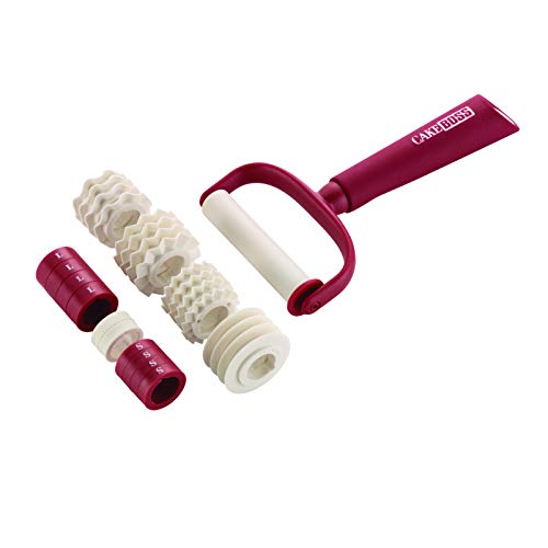 Cake Boss Decorating Tools Plastic Fondant Ribbon Cutter, Red -
