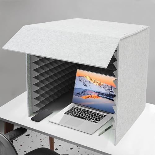 Cabina de aislamiento de sonido, escudo de grabación acústica portátil de mesa, cápsula de reducción de ruido para mejorar la claridad del sonido y las voces
