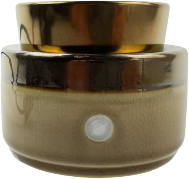 Electric Wax Melt Warmer, 2.5 oz Capacity (Beige and Bronze)