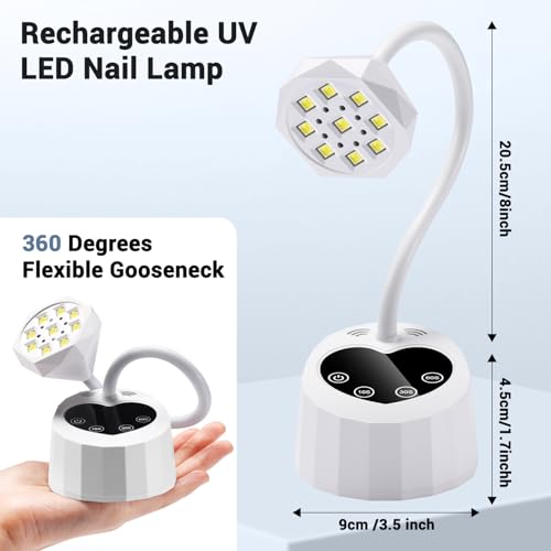 GEMSWILL Lâmpada de Unha Led Uv com Sensor Automático com 3 Temporizadores, Luz Uv Sem Fio para Esma
