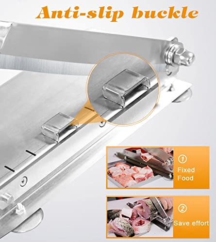 Aocay Allesschneider Manuell Knochensäge Fleischsäge Metzger Edelstahl Fleischschneider für Schneiden Gefrorenes Fleisch… – Bild 5