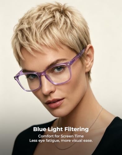 Image of TIJN Blue Light Blocking Glasses for Women Men Square Frame Nerd Eyeglasses Anti Blue Ray Computer Screen Glasses
