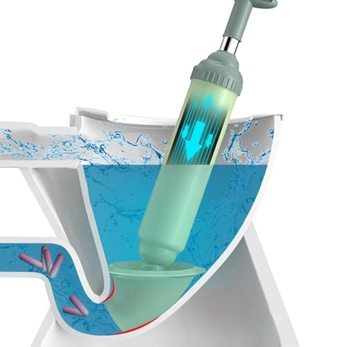 Huayeex Desatascador de inodoro a presión de aire, herramienta de inmersión para eliminar obstrucciones de drenaje, herramienta de fontanería para baño, inodoro, tubería obstruida y ducha