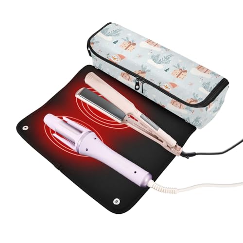 Caja de Regalo Snow Marble para Herramientas de Cabello Bolsa de Viaje con Estera Resistente al Calor para Plancha, Rizadora, Organizadora Portátil de Accesorios para Cuidado Capilar miniatura 2