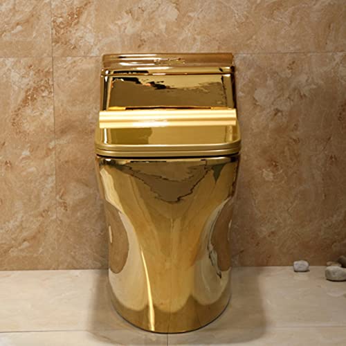 Inodoro Dorado con Poderoso Descarga de Vórtice en Espiral 360°, Modelo A, Cerámica, Diseño Dual Flush miniatura 4