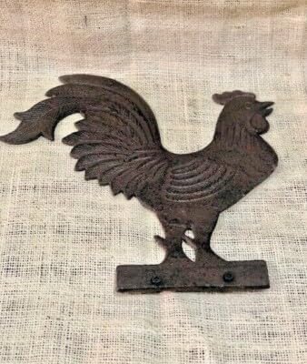 Intended for/Compatible with Large Rooster WEATHERVANE TOP Figure MOUNTABLE Chicken CAST Iron Windmill Weight Rustic